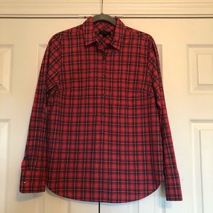 NWOT J. Crew Tartan Popover